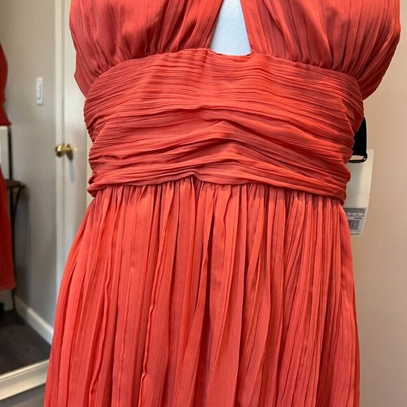 NWT BB Dakota Tangerine Garland Crepe Halter dress, Size 10 - Picture 5 of 16